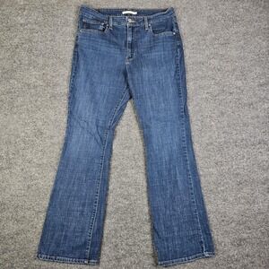 Levis 725 High Rise Bootcut Jeans Women's 33 Dark Wash Denim Casual Stretch Blue